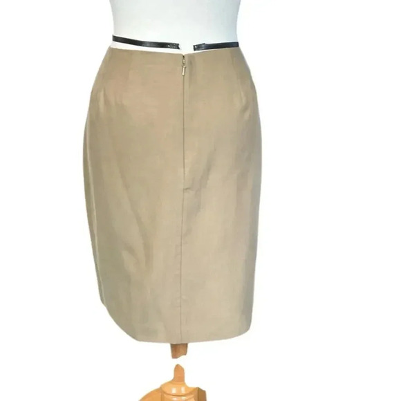 Caslon Knee Length Skirt Size 12 Medium Brown Shell 53% Silk 47% Cotton Work - Picture 3 of 11